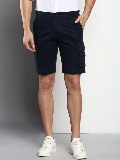 dennis lingo navy  slim fit shorts