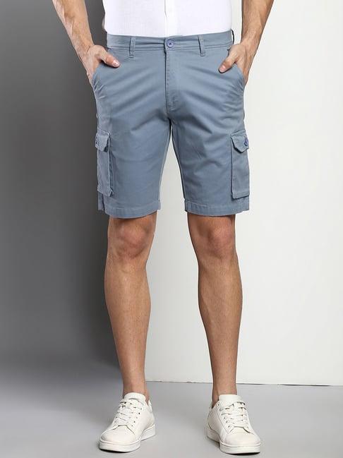 dennis lingo steel blue  slim fit shorts