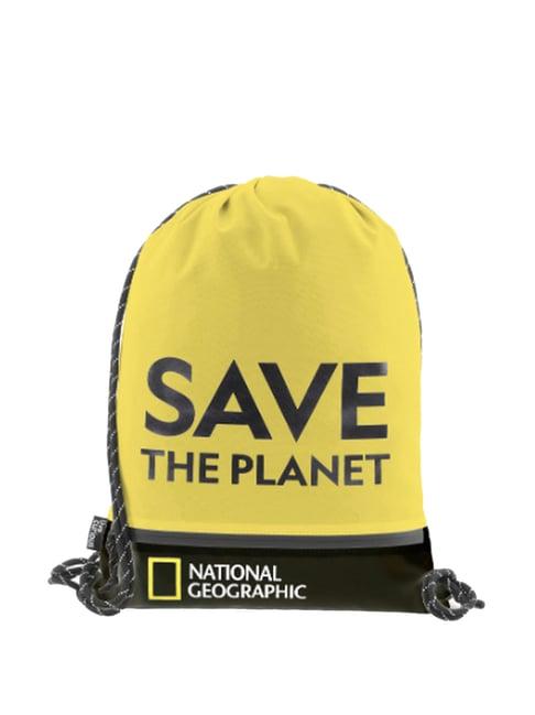 national geographic yellow medium drawstring bag