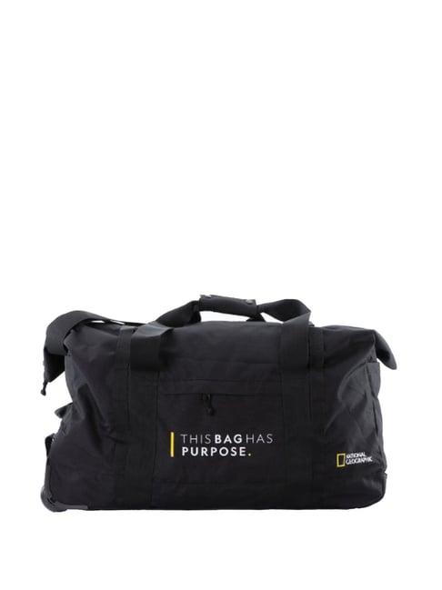 national geographic black medium duffle bag