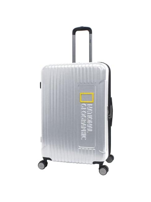 national geographic silver 8 wheel large hard cabin trolley - 32 cm