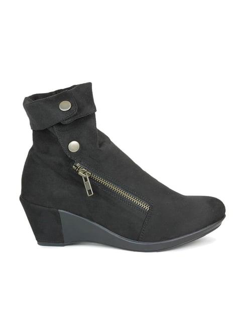 inc.5 women's black wedge booties