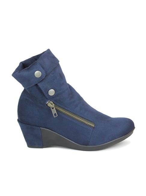 inc.5 women's navy wedge booties