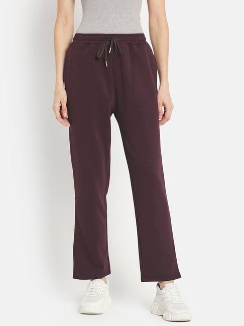 mettle maroon regular fit track pants