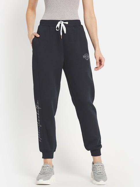 mettle navy printed track pants