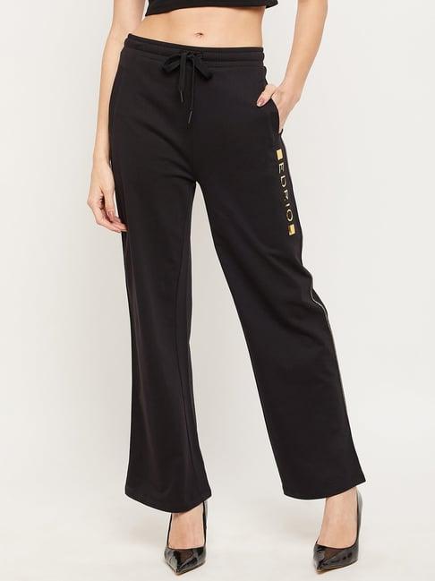 edrio black pure cotton track pants