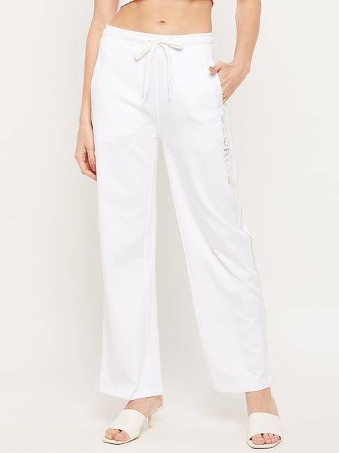 edrio white pure cotton track pants