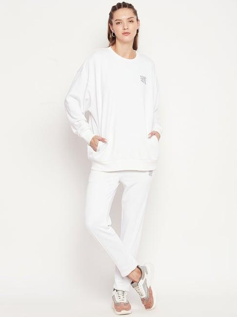 edrio white regular fit track suit