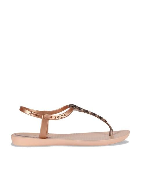 ipanema women's rose gold t-strap sandals