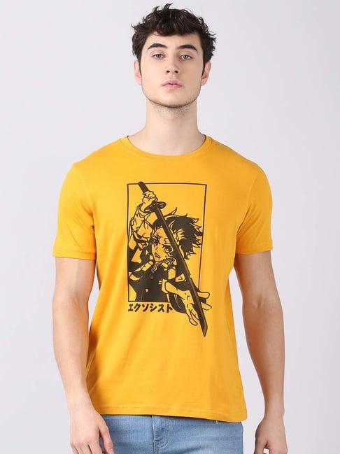 bushirt yellow cotton crew t-shirt