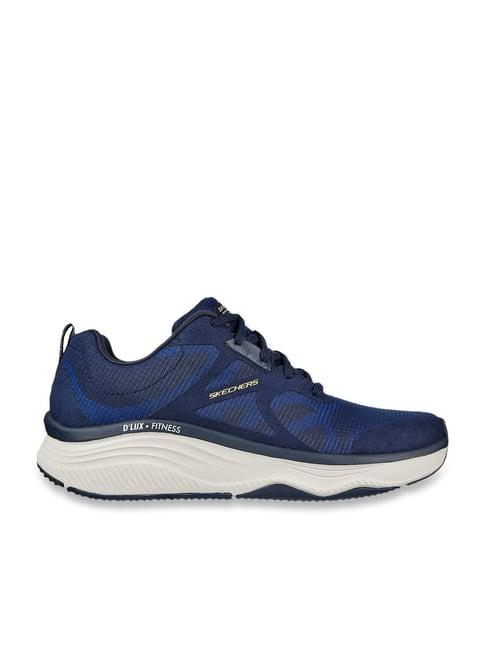 skechers men's  d'lux fitness-box jump navy blue casual lace up shoe