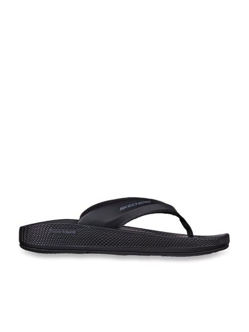 skechers men's hyper slide - simplex black casual slippers