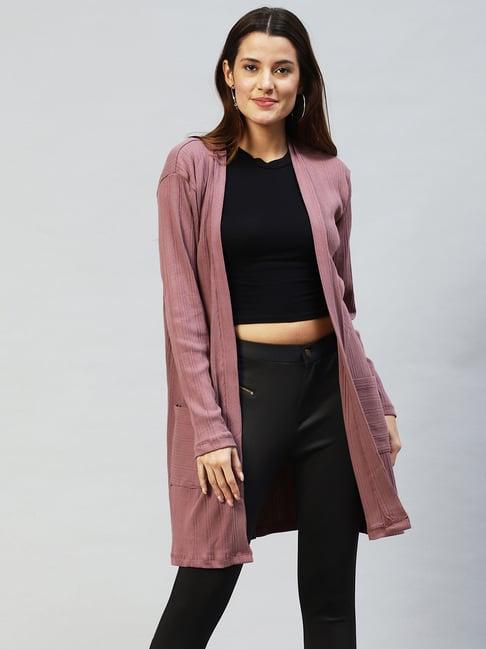 rigo mauve front open long shrug