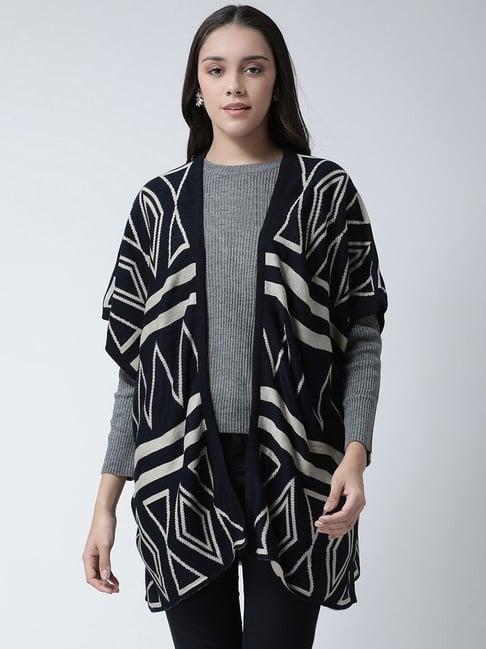 club york navy printed shrug