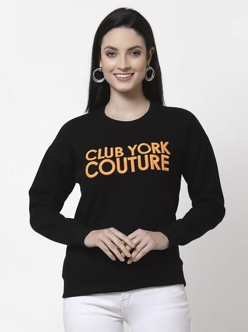 club york black printed sweatshirt