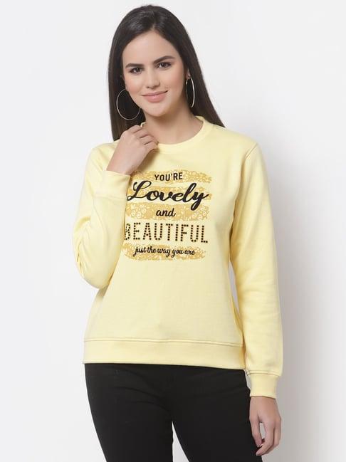 club york yellow printed sweatshirt