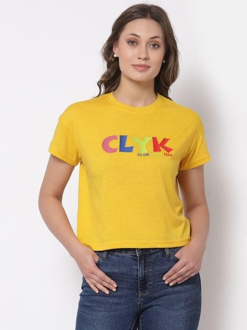 club york yellow printed t-shirt