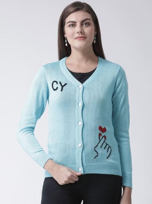 club york blue printed cardigan