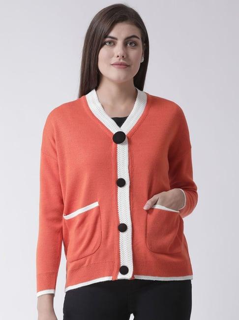 club york orange regular fit cardigan