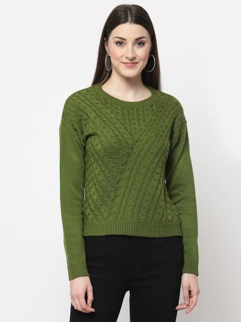 club york olive green crochet pattern pullover