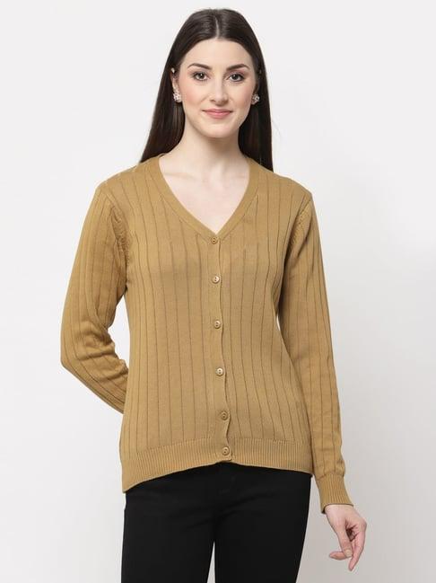 club york beige striped cardigan