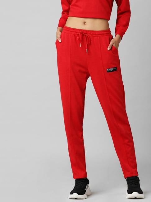 only red high rise sweatpants