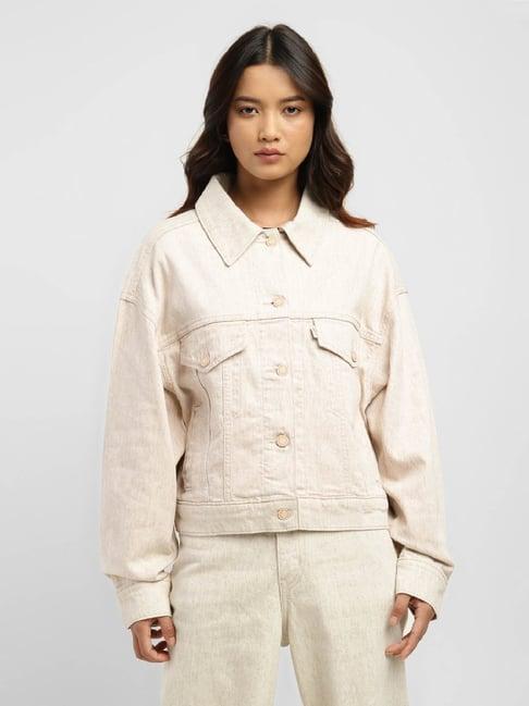 levi's beige denim jacket