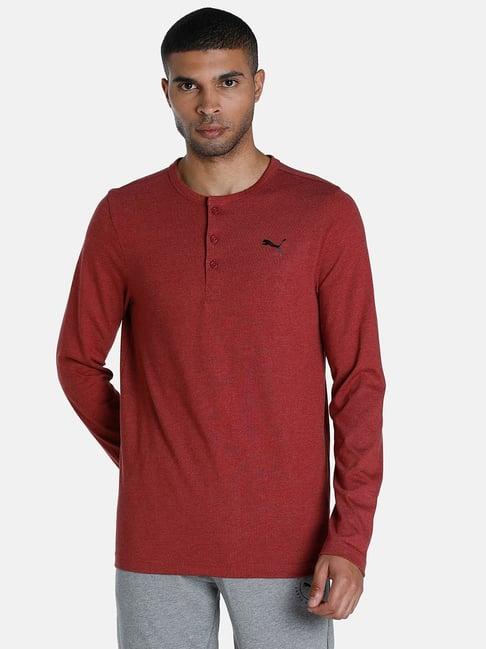 puma maroon cotton regular fit sweatshirt