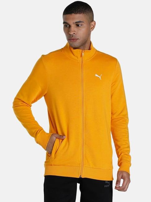 puma yellow cotton slim fit sweatshirt