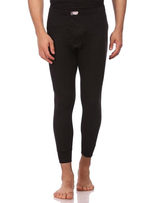 neva black regular fit thermal bottoms