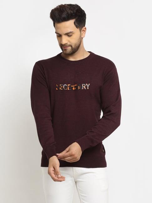 club york burgundy printed sweater