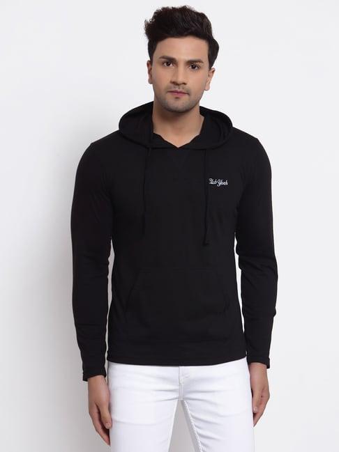 club york black hooded t-shirt