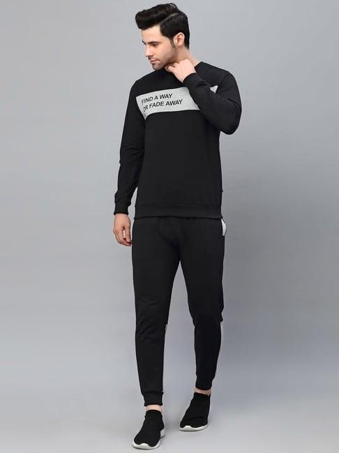 rigo black regular fit tracksuit