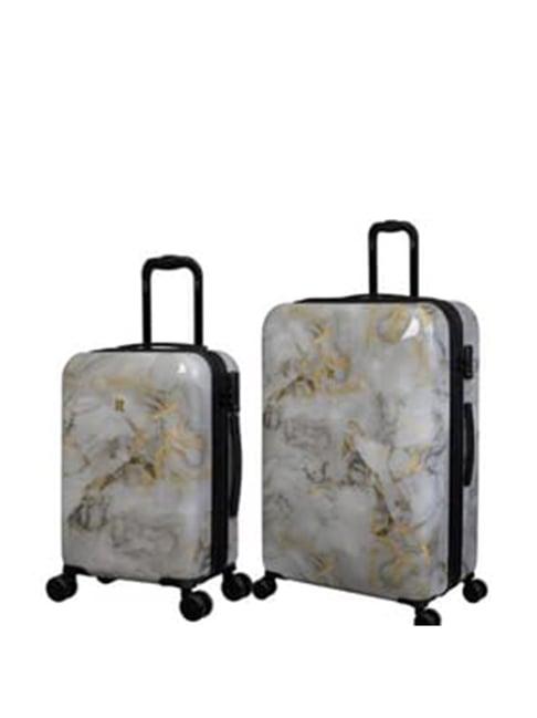 it luggage grey 8 wheel medium hard cabin trolley pack of 2