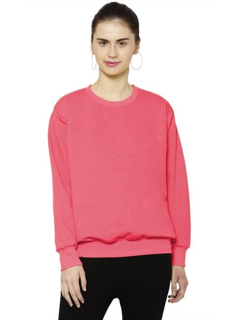 vimal jonney pink fleece regular fit sweatshirt