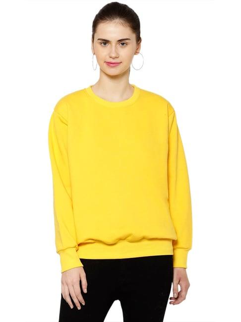 vimal jonney yellow fleece regular fit sweatshirt