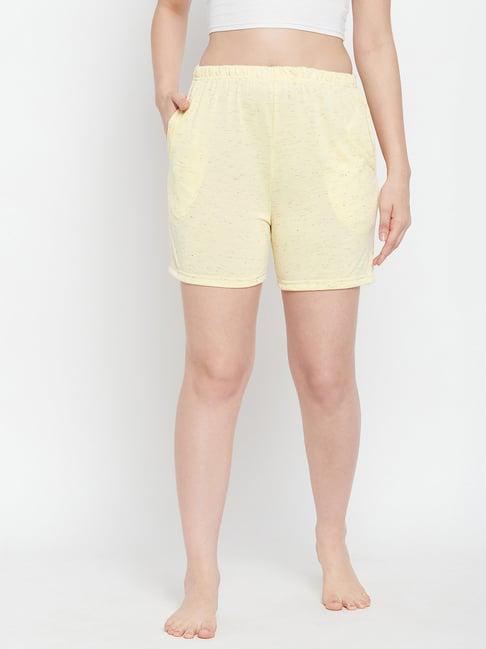 clovia yellow cotton shorts