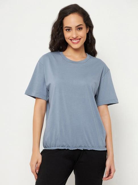 clovia slate blue cotton t-shirt