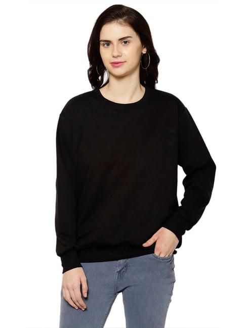 vimal jonney black fleece regular fit sweatshirt