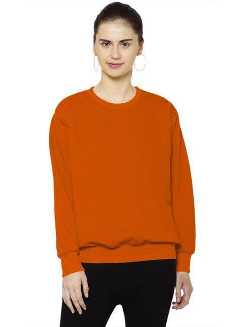 vimal jonney orange fleece regular fit sweatshirt