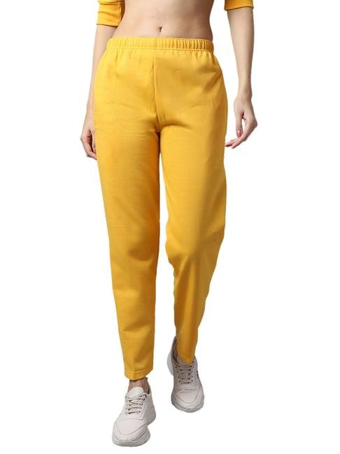 vimal jonney yellow regular fit trackpants