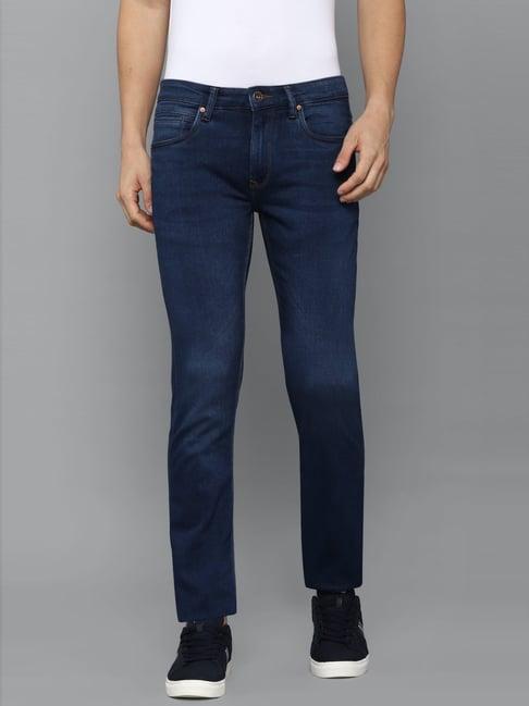 louis philippe jeans navy cotton slim fit jeans