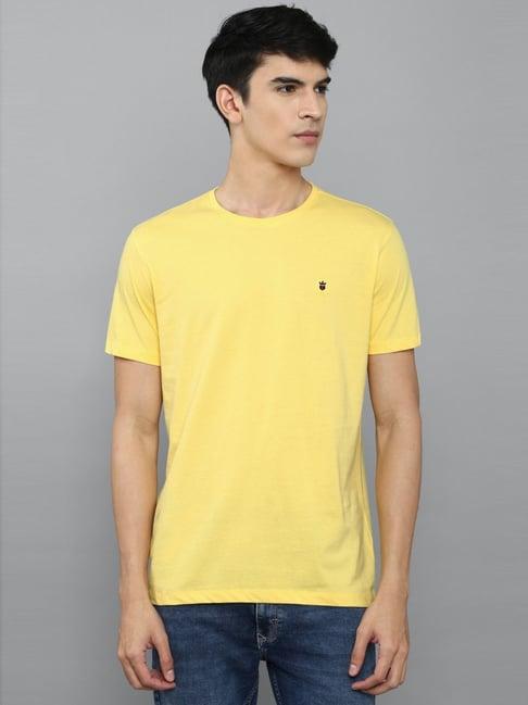 louis philippe jeans yellow cotton slim fit t-shirt