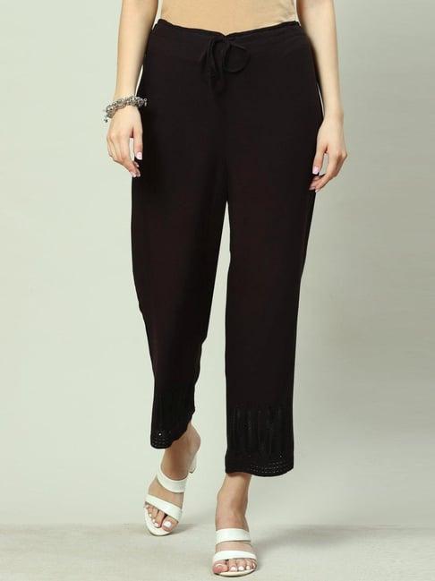 biba black straight fit palazzos