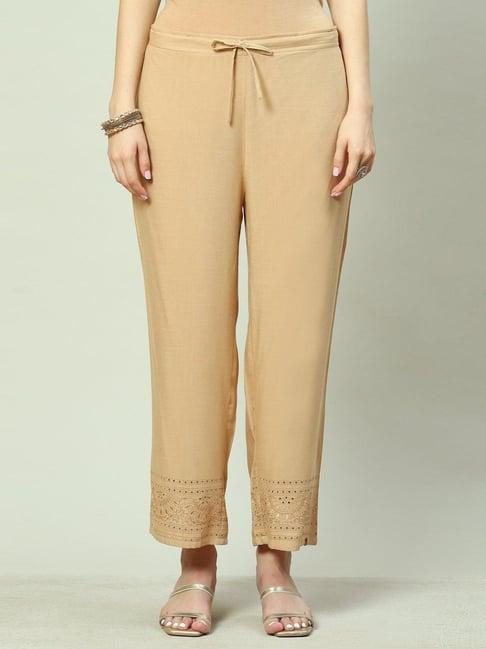 biba beige relaxed fit palazzos