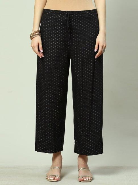 biba black printed palazzos