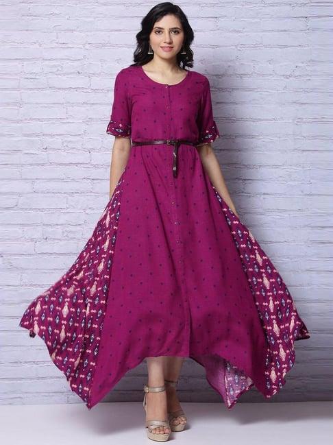 rangriti purple printed maxi dress