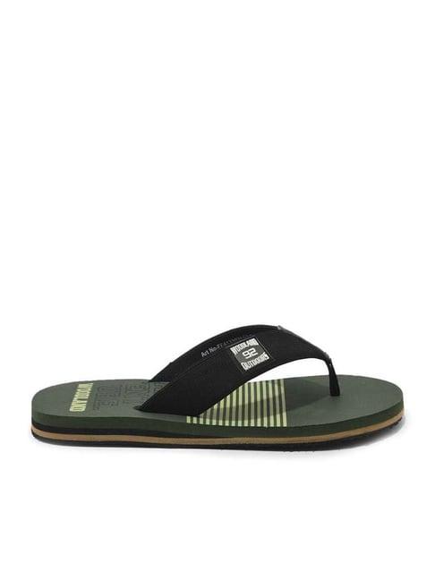 woodland men's black flip flops