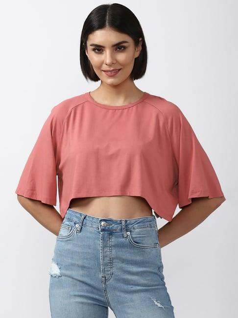 forever 21 peach regular fit crop top