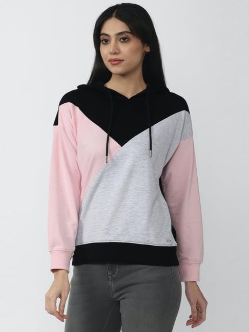 van heusen multicolored cotton color-block pattern sweatshirt